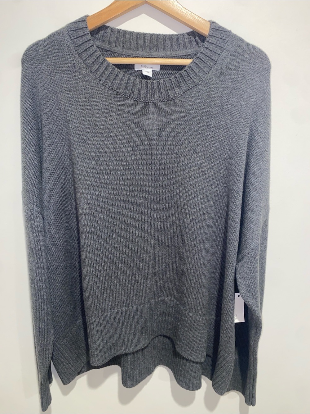Daily Ritual Scoop-Neck Sweater in Heather Gray XL